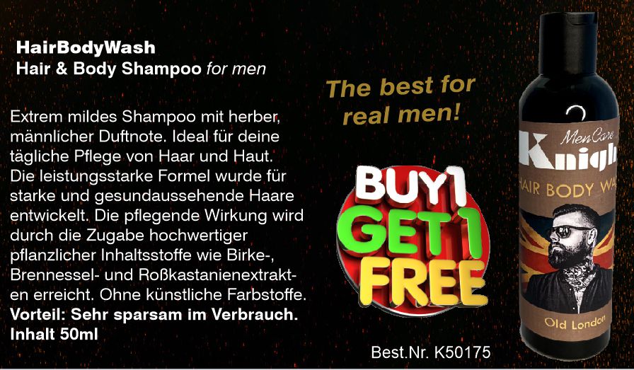 KNIGHT Hair & Body Wash Shampoo - 1x kaufen + 1 gratis erhalten