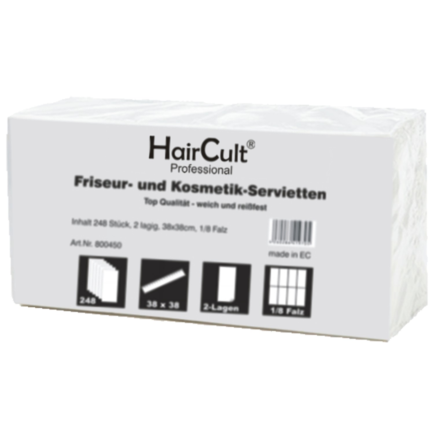 HairCult Friseur- / Kosmetikservietten 2-lagig, Weiß 248 St.