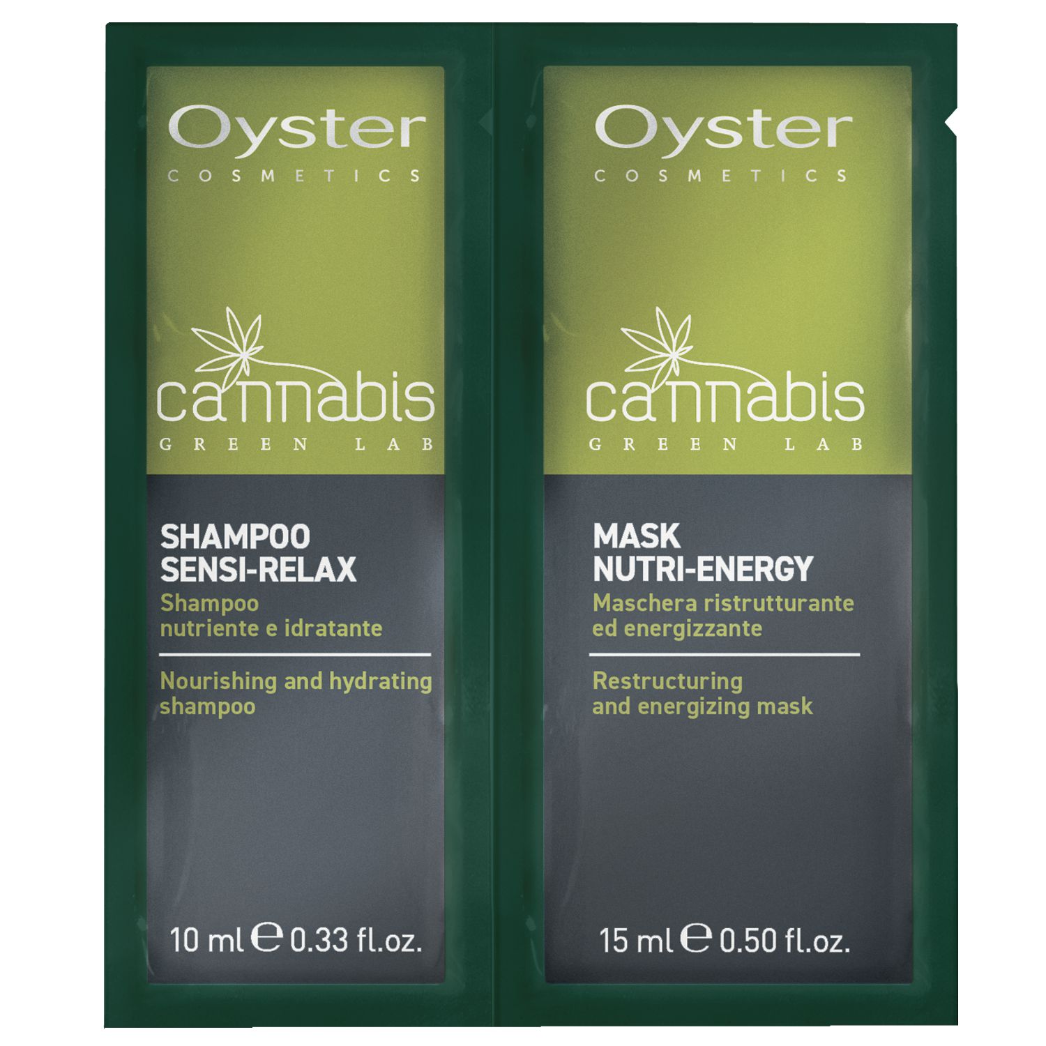 OYSTER Cannabis Green Lab Shampoo Sensi-Relax + Mask Nutri-Energy 10+15 ml