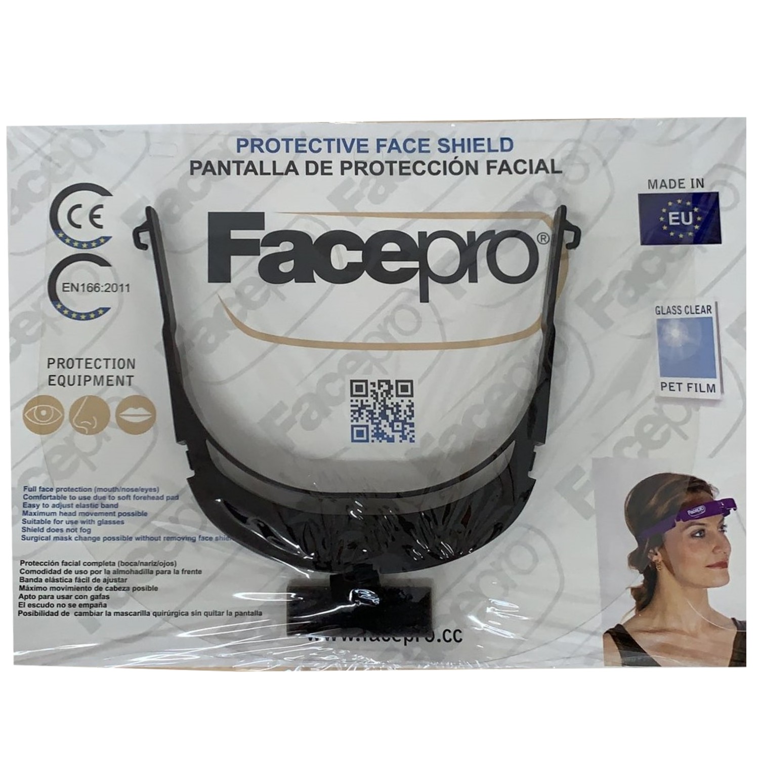 FACE PRO Protective Face Shield schwarz