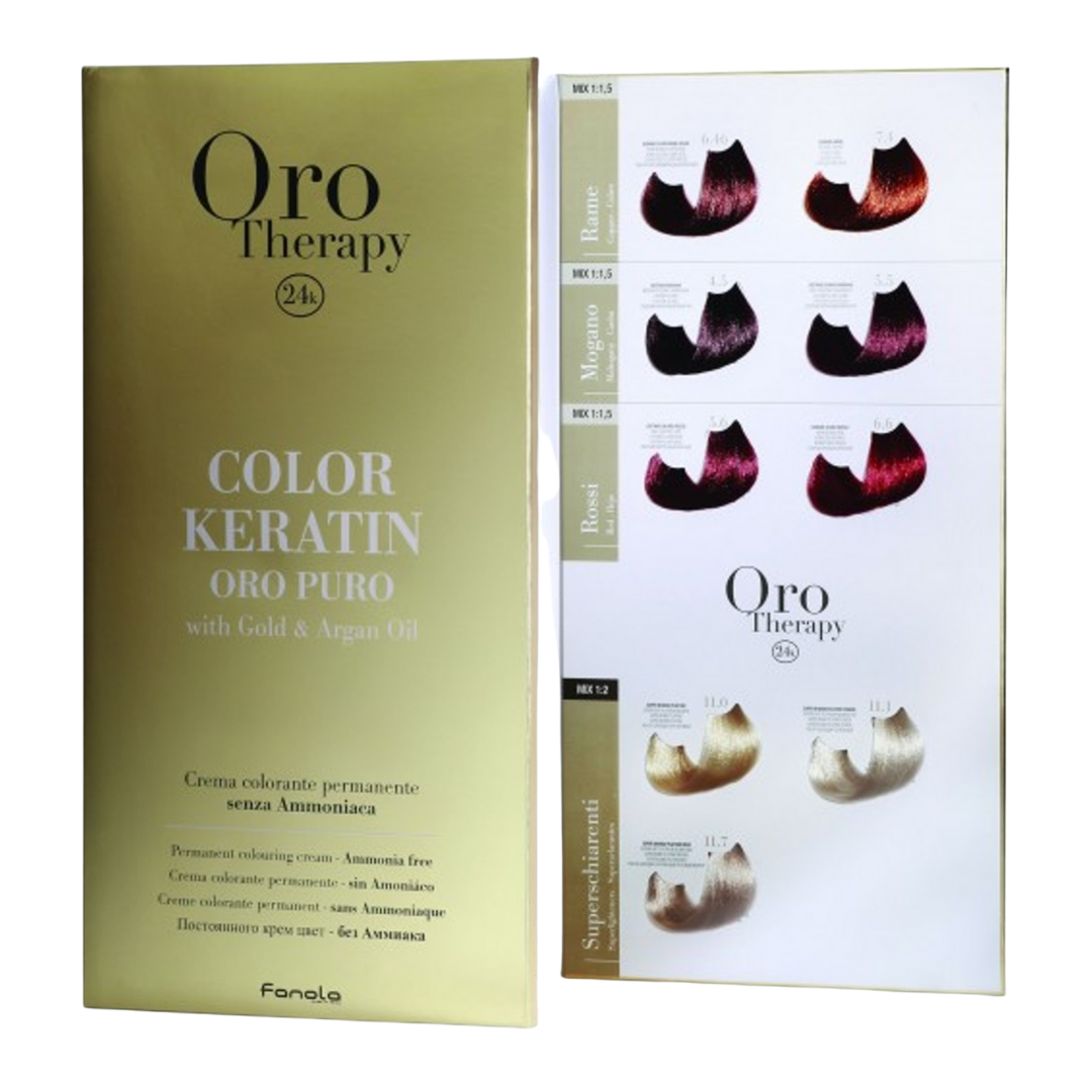 Fanola ORO PURO Therapy Color Keratin Farbkarte groß